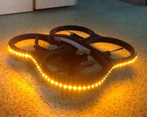 Parrot AR.Drone 2.0 Quadricopter DIY Retrofit Indoor Hull Decoration Night Flight LED Light Strap - Yellow