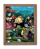 Tropical Ocean Fish Exotic Coral Reef Animal Wildlife Home Decor Wall Picture Oak Framed Art Print