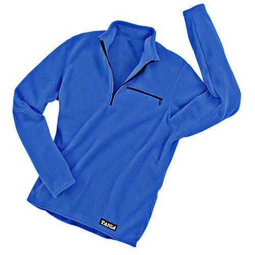 TAIGA Men's Polartec Microfleece Long-sleeved Zip Shirt, Royal Blue, MADE IN CANADA