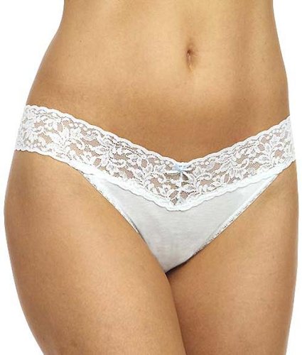 Hanky Panky Cotton Lace Thong Panty
