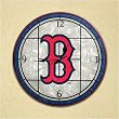 Boston Red Sox 12in Art Glass Clock MLB Baseball Fan Shop Sports Team Merchandise