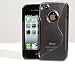 Hartschalen Kristall Silikon Case in Schwarz & Displayschoner f�r das neue Apple iPhone 4 4G HD