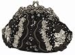 Beaded, Satin flower sequins desing, metal antique frame, Evening Bag - Amalia Bag