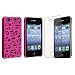 Pink Bird Nest Rear Snap on Case for Apple® iPhone® 4 / 4S, Bonus Clear LCD Screen Protector Included