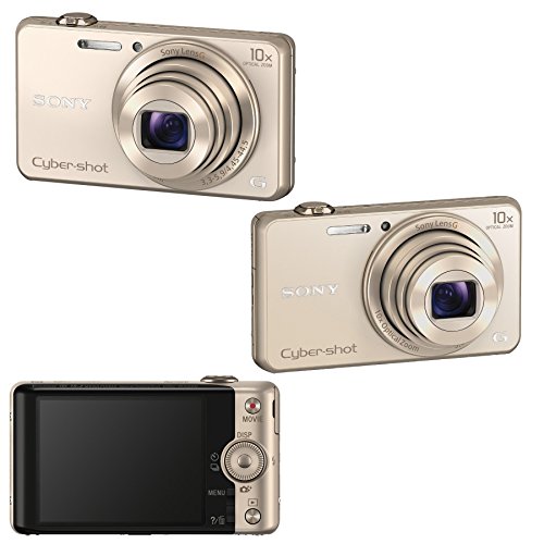Sony DSC-WX220 DSCWX220/N 18.2 MP Digital Camera with 2.7-Inch LCD (Gold) with Sony 16GB SDHC Card and Accessory Bundle