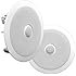 Pyle PDIC60 In-Wall / In-Ceiling Dual 6.5-Inch Speaker System, Directable Tweeter, 2-Way, Flush Mount, White (Pair)