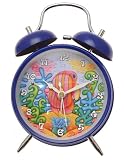 Alarm clock in blue with fish design - battery operated