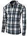 H2H Mens Casual Slim Fit Button Down Shirts Various Styles Check Patterned