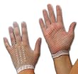 Wrist Length Stretch Fishnet Gloves with Dot Pattern in White