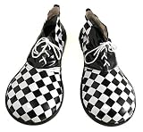  : Checkerboard Large Clown (Black/White) Adult Shoes Adult (One-Size)