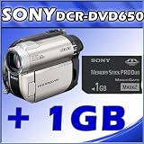 Sony DCR-DVD650 DVD Handycam Camcorder + Sony 1 GB Memory Stick PRO Duo Flash Memory Card