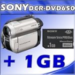 Sony DCR-DVD650 DVD Handycam Camcorder + Sony 1 GB Memory Stick PRO Duo Flash Memory Card