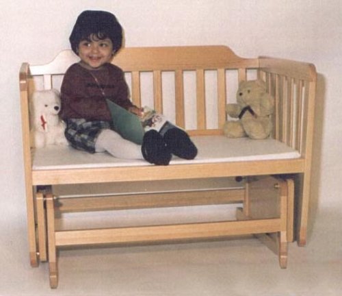 LA Baby Gliding Cradle with Day Bed, Natural