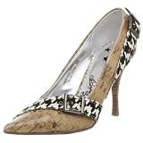Naughty Monkey Women's Cork It Pump,Black/White,9 M