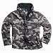Windbreaker Outdoor Hoodie mit Fleece und durchgehendem Zipper - black camo - (40500431)
