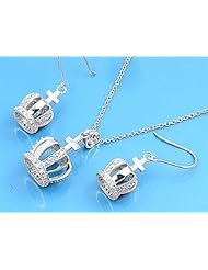 Sterling Silver Sets With Cubic Zirconia - Crown