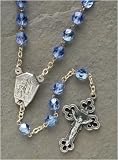 Sapphire Lourdes Beaded Rosary With 8MM Glass Beads 20 #3035