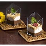 Small Wonders 2.5 oz Clear Plastic Slanted Cube Mini Dish 10ct.