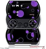 PSPgo Skin and Screen Protector Kit - Lots of Dots Purple on Black fits Son ....
