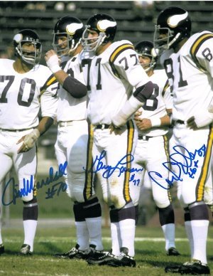 Jim Marshall Autographed/Hand Signed Minnesota Vikings 11x14 Photo w/Eller & Larsen
