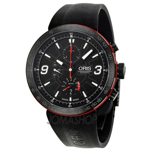 Oris TT1 Black Dial Rubber Mens Watch 674-7659-4764RS