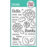 Avery Elle Peonies Stamp Set, 4 by 6", Clear