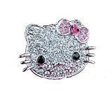 Large Pink Crystal Bow Pretty 1.25 Face Adjustable Size Ring - Silver Plated - Comes Git Boxed