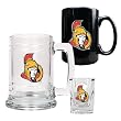 Ottawa Senators 15oz Tankard, 15oz Ceramic Mug & 2oz Shot Glass Set - Primary Logo NHL Hockey