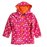 Pink Platinum Toddler Girls Pink Orange Heart Polka Dot Hooded Raincoat Jacket
