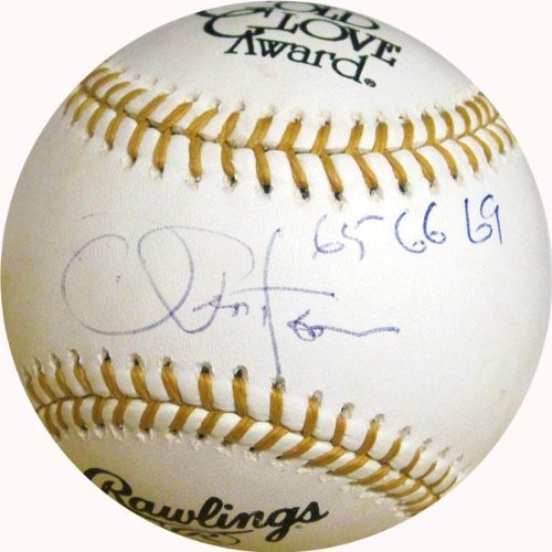 Joe Pepitone "65, 66, 69" Autographed Gold Glove Baseball - Autographed MLB Gloves