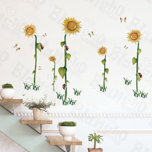 Sunshine Flowers - Wall Decals Stickers Appliques Home Decor