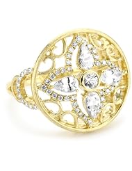 Katie Decker "Elizabeth" 18k White Sapphire and Diamond Ring, Size 7