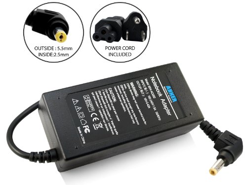 Anker New Laptop AC Adapter + Power Supply Cord for Toshiba Satellite L25 L35 P205, M115-S1061 M35X M35X-S149 M45-S165 M45-S169, A85, 1000 1005-S157 1600 1755 3000; Tecra L2 L10 M2 Fits PA-1650-01 ADP-65HB SADP-65KB[19V 3.42A 65W 5.5*2.5mm]
