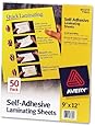 Avery Self-Adhesive Laminating Sheets, 9 x 12 Inches, Box of 50 (73601)