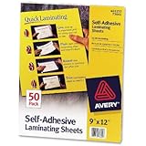 Avery Self-Adhesive Laminating Sheets, 9 x 12 Inches, Box of 50 (73601)
