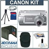 Canon Powershot A470 Digital Camera - Gray - Refurbished by Canon U.S.A. - with 2 GB SD Memory Card, Deluxe Carry Case, Mini Table Top Tripod, Neck Strap, Memory Card Wallet, Screen Protecters for LCD Screen, Cleaning Fluid with Cloth