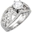 14K White Gold Diamond Engagement Ring Semimount - 0.50 Ct. - DOES NOT INCLUDE CENTER STONE
