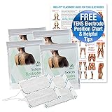 Med-Fit ® 4 Packs{16 Electrodes} of Muscle Stimulator Self-Adhesive Electrodes with Multi-Stick Long Lasting Gel guaranteed long life 9x5cm Comes with helpful electrode placement chart