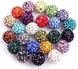 pave shine 10mm shamballa beads mixed colors easy use for jewelry making design DIY (10 beads per lots)