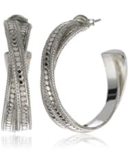 Anna Beck Designs "Timor" Sterling Silver Small Twisted Hoop Earrings