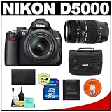 Nikon D5000 Digital SLR Camera with 18-55mm VR Lens, Tamron 70-300mm Zoom, 16 GB Memory Card, Spare EN-EL9 Battery, Case, Cameta Bonus Accessory Kit
