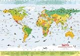 Terra Kinderweltkarte: 100cm x 70cm : Weltkarte f&uuml;r Kinder mit &uuml;ber 200 Grafiken - Superlativen, Rekorde und Wissenswertes an der Kartenoberseite 100 x 70 cm; 1:40.000.000 - 