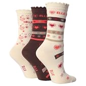Childrens/Kids Girls Patterned Elle Casual Socks (Pack of 3)