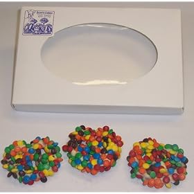 Scott's Cakes 1/2 lb. White Chocolate Covered Pretzel with M & M's in a White Gourmet Box