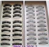 20 Pairs Regular Long and Thick Eyelashes Style 1 and 2
