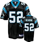 Jon Beason Jersey: Reebok Black Replica #52 Carolina Panthers Jersey - X-Large