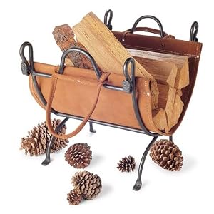 Folding Log Carrier and Wood Holder - Vintage Iron Finish by Pilgrim