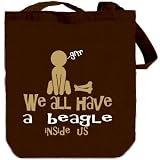 We All Have A Beagle Inside Us ! Dogs Tote Bag (Brown, Canvas, Unisex)