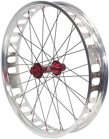 ANVIL BIKE Completed Front Wheel Set 26 Inch 100Rim Silver 150mm Qr Red Hub