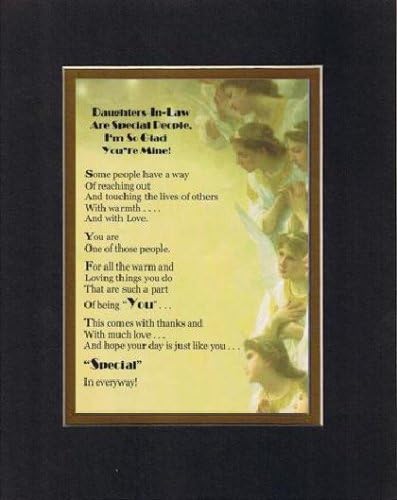 Touching and Heartfelt Poem for Daughters - Daughters-in-Law are Special Poem on 11 x 14 Double Beveled Matting (Black on Gold)
